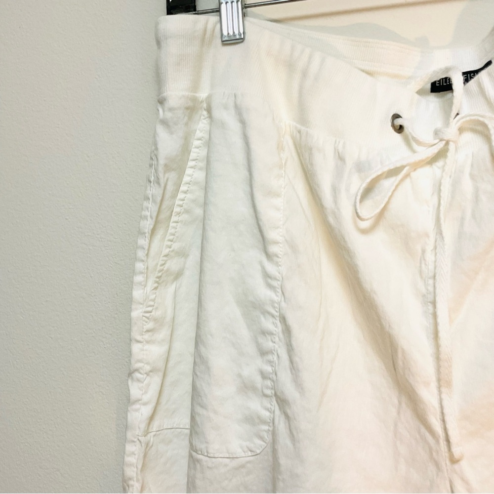 Eileen Fisher White Woman’s Joggers 1X Parachute Pants Utility Draw String Relax - Picture 6 of 9